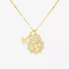 Sparkle Allure Womens White Cubic Zirconia 14k Gold Over Brass Heart 18 Inch Pendant Necklace In Transparent