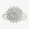 Sparkle Allure Womens White Cubic Zirconia Pure Silver Over Brass Hypoallergenic Cocktail Ring In Silver