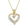 Sparkle Allure Womens White Diamond Accent 18k Gold Over Brass Heart Pendant Necklace In Gold