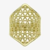 Sparkle Allure Woven Shield Womens 14k Gold Over Brass Cocktail Ring In Gold