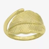 Sparkle Allure Wrap Womens 3mm 14k Gold Over Brass Bypass Band In Gold