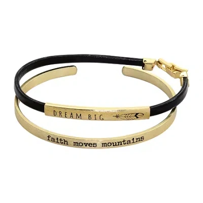 Sparkle Allure You & Me Womens 2-pc. 14k Gold Over Brass Bracelet Set In Transparent