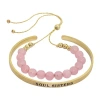Sparkle Allure You & Me Womens 2-pc. Pink Quartz 14k Gold Over Brass Bracelet Set In Gold