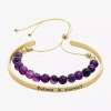 Sparkle Allure You & Me Womens 2-pc. Purple Amethyst 14k Gold Over Brass Bracelet Set In Multi