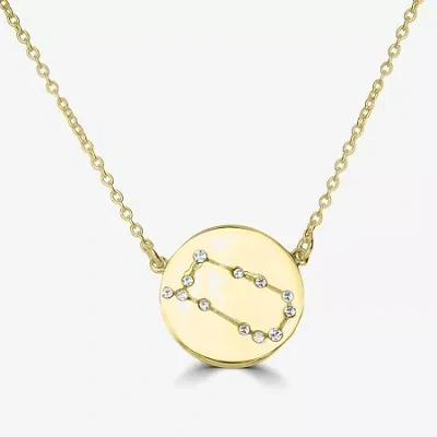 Sparkle Allure Zodiac Coin Womens Crystal 14k Gold Over Brass Round 16 Inch Pendant Necklace