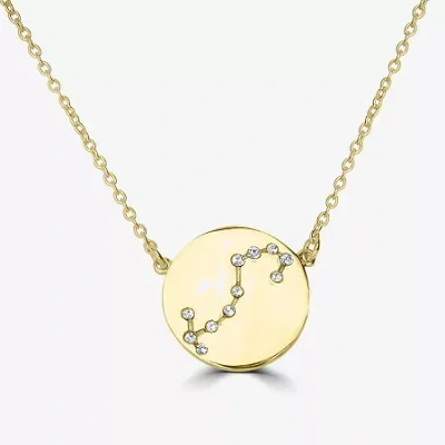 Sparkle Allure Zodiac Coin Womens Crystal 14k Gold Over Brass Round 16 Inch Pendant Necklace
