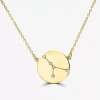 Sparkle Allure Zodiac Coin Womens Crystal 14k Gold Over Brass Round 16 Inch Pendant Necklace In Gold