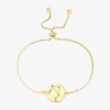 Sparkle Allure Zodiac Coin Womens Crystal 14k Gold Over Brass Round Bolo Bracelet