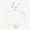 Sparkle Allure Zodiac Coin Womens Crystal 14k Gold Over Brass Round Bolo Bracelet