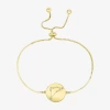 Sparkle Allure Zodiac Coin Womens Crystal 14k Gold Over Brass Round Bolo Bracelet In Gold