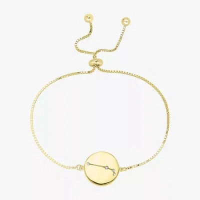 Sparkle Allure Zodiac Coin Womens Crystal 14k Gold Over Brass Round Bolo Bracelet In Red