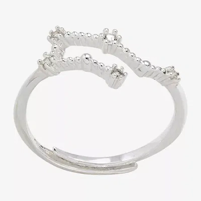 Sparkle Allure Zodiac Womens Cubic Zirconia Pure Silver Over Brass Band