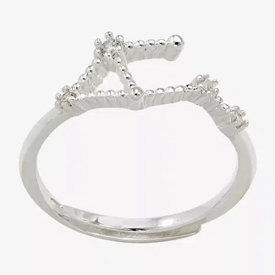 Sparkle Allure Zodiac Womens Cubic Zirconia Pure Silver Over Brass Band