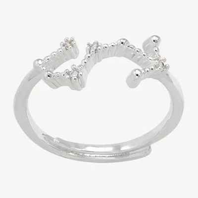 Sparkle Allure Zodiac Womens Cubic Zirconia Pure Silver Over Brass Band
