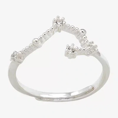 Sparkle Allure Zodiac Womens Cubic Zirconia Pure Silver Over Brass Band In Purple