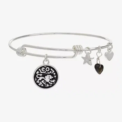 Sparkle Allure Zodiac Womens Red Ruby Pure Silver Over Brass Round Bangle Bracelet In Metallic