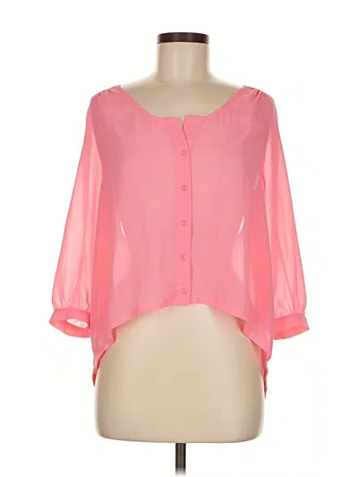 Pre-owned Sparkle & Fade 3/4 Sleeve Blouse In Pink