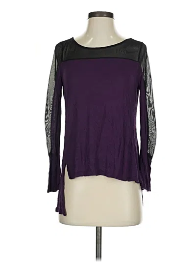 Pre-owned Sparkle & Fade Long Sleeve Top Purple Keyhole Neckline Tops