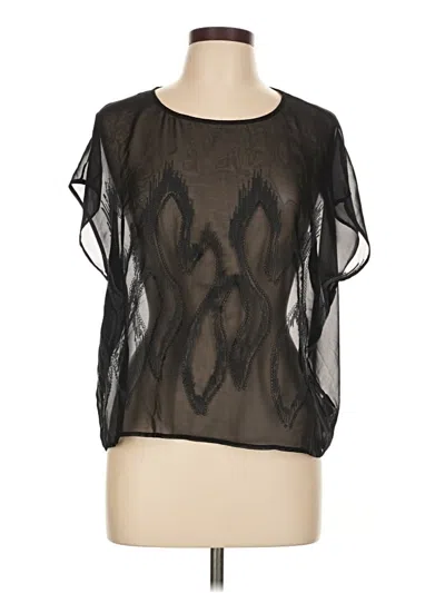 Pre-owned Sparkle & Fade Short Sleeve Blouse In Black