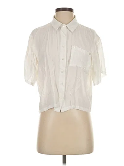 Pre-owned Sparkle & Fade Short Sleeve Blouse In White