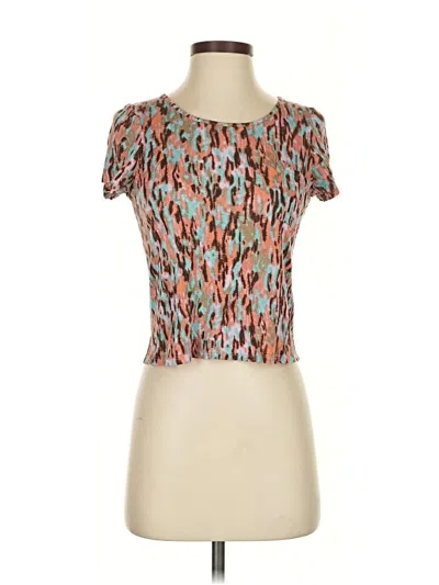 Pre-owned Sparkle & Fade Short Sleeve Top Orange Sweetheart Neckline Tops