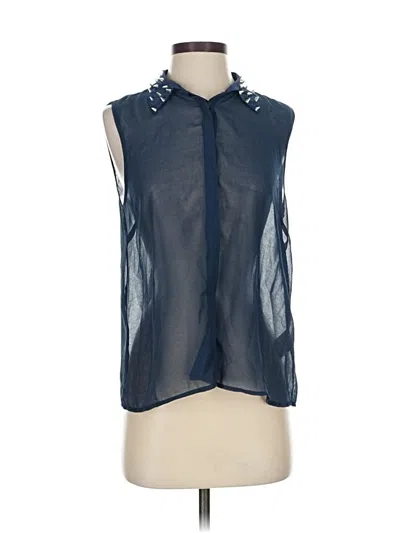 Pre-owned Sparkle & Fade Sleeveless Blouse In Blue