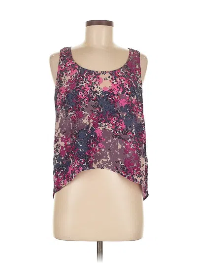Pre-owned Sparkle & Fade Sleeveless Silk Top Purple Halter Neckline Tops