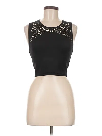 Pre-owned Sparkle & Fade Sleeveless Top Black Halter Neckline Tops