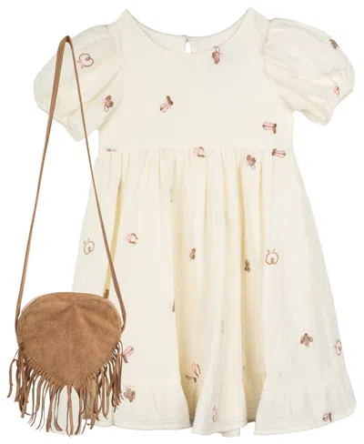 Sparkle & Shine Kids' Toddler And Little Girls 2-piece Fringe Purse And Embroidered Dress