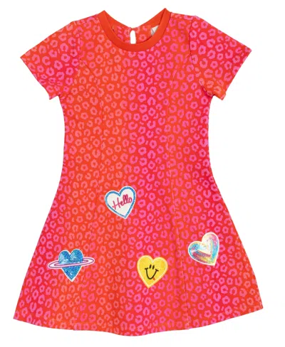 Sparkle & Shine Kids' Toddler And Little Girls Leopard Print With Sequin Patches Dress