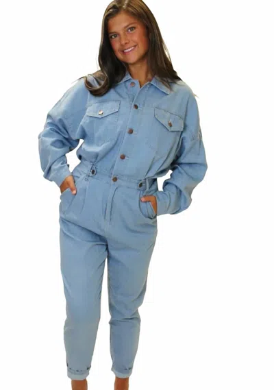 Sparkle City Jazz It Up Jumpsuit In Denim In Blue