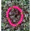 Sparkly South Wholesale Women's Leopard Crystal Bead Bracelet In Hot Pink In Pink