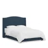 Sparrow & Wren Amalia Bed In Plush Boucle, Twin In Navy