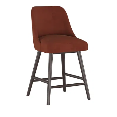 Sparrow & Wren Anita Counter Stool In Velvet Burnt Orange
