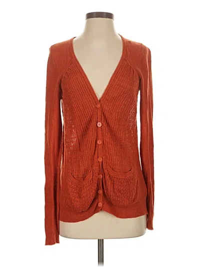 Pre-owned Sparrow Long Sleeve Top Orange Plunge Neckline Tops