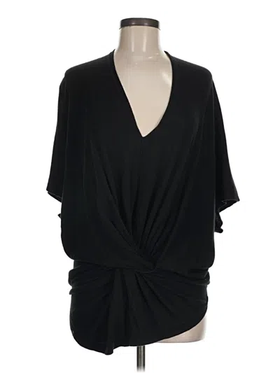 Pre-owned Sparrow Short Sleeve Top Black Plunge Neckline Tops