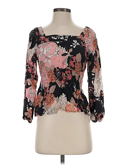 Pre-owned Spartina 449 3/4 Sleeve Blouse In Black