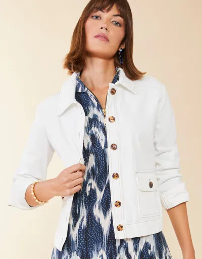 Spartina 449 Adler Denim Jacket Pearl White