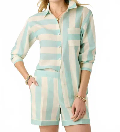 Spartina 449 Aida Buttonfront Shirt In Admiral Stripe In Blue