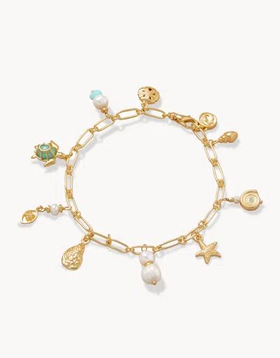 Spartina 449 Ashore Bracelet Pearl/sea Foam In Orange
