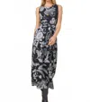 Spartina 449 Atalia Serpentine Foliage Midi Dress In Slate In Gray