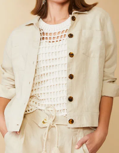 Spartina 449 Avalon Linen Jacket Flax In Neutral
