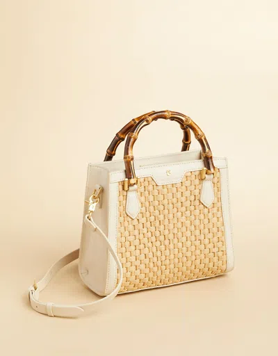 Spartina 449 Bamboo Straw Satchel Pearl