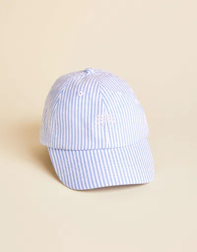 Spartina 449 Baseball Hat Palm Tree/blue Stripe