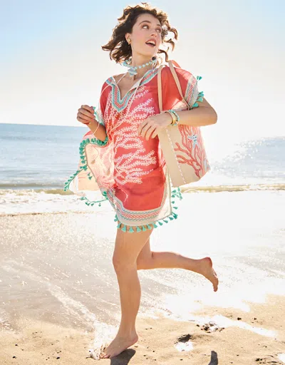 Spartina 449 Beach Kaftan Ogeechee Sea Life Coral