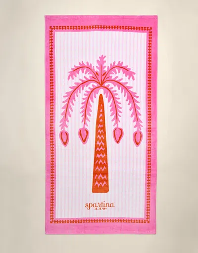 Spartina 449 Beach Towel Palm Stripe Pink