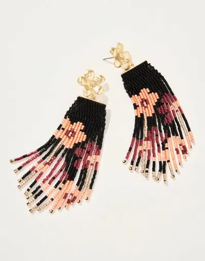 Spartina 449 Bitty Bead Earrings In Black Floral Stems In Brown