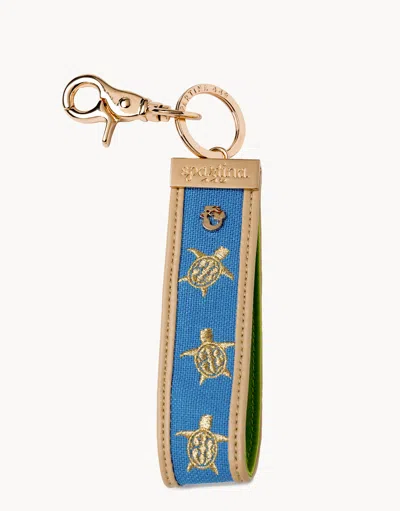 Spartina 449 Blue Grab-n-go Keychain Turtle In Green