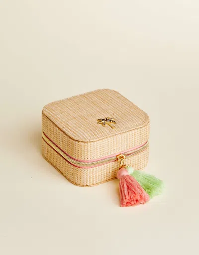 Spartina 449 Boho Jewelry Mirror Travel Case Palm Tree In Multi