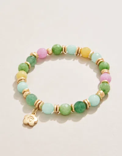 Spartina 449 Briolette Stretch Bracelet 8mm Green/sea Foam In Multi